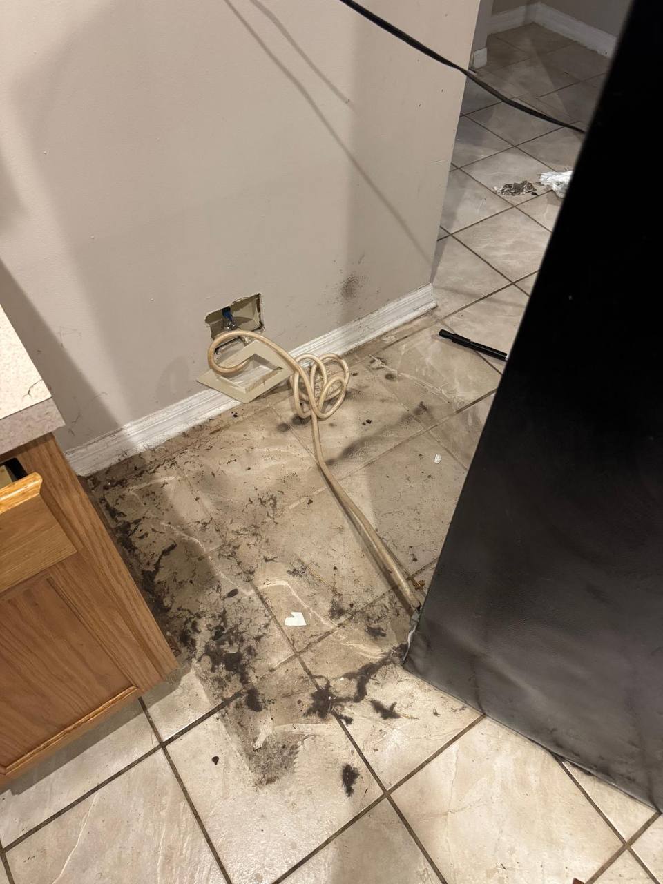 Tile floor · Move-out — before cleaning